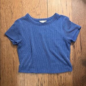 Moa Moa Blue Textured Crop Top